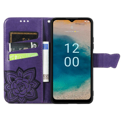 For Nokia G22 Wallet Flip Folio Cover PU Leather Stand Butterfly Imprinted Phone Case