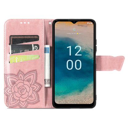 For Nokia G22 Wallet Flip Folio Cover PU Leather Stand Butterfly Imprinted Phone Case