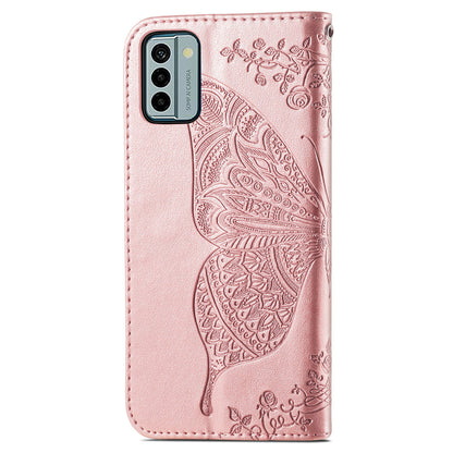 For Nokia G22 Wallet Flip Folio Cover PU Leather Stand Butterfly Imprinted Phone Case