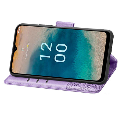 For Nokia G22 Wallet Flip Folio Cover PU Leather Stand Butterfly Imprinted Phone Case