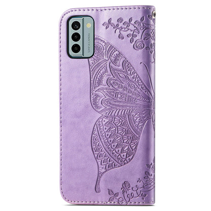 For Nokia G22 Wallet Flip Folio Cover PU Leather Stand Butterfly Imprinted Phone Case