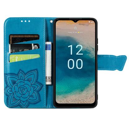 For Nokia G22 Wallet Flip Folio Cover PU Leather Stand Butterfly Imprinted Phone Case