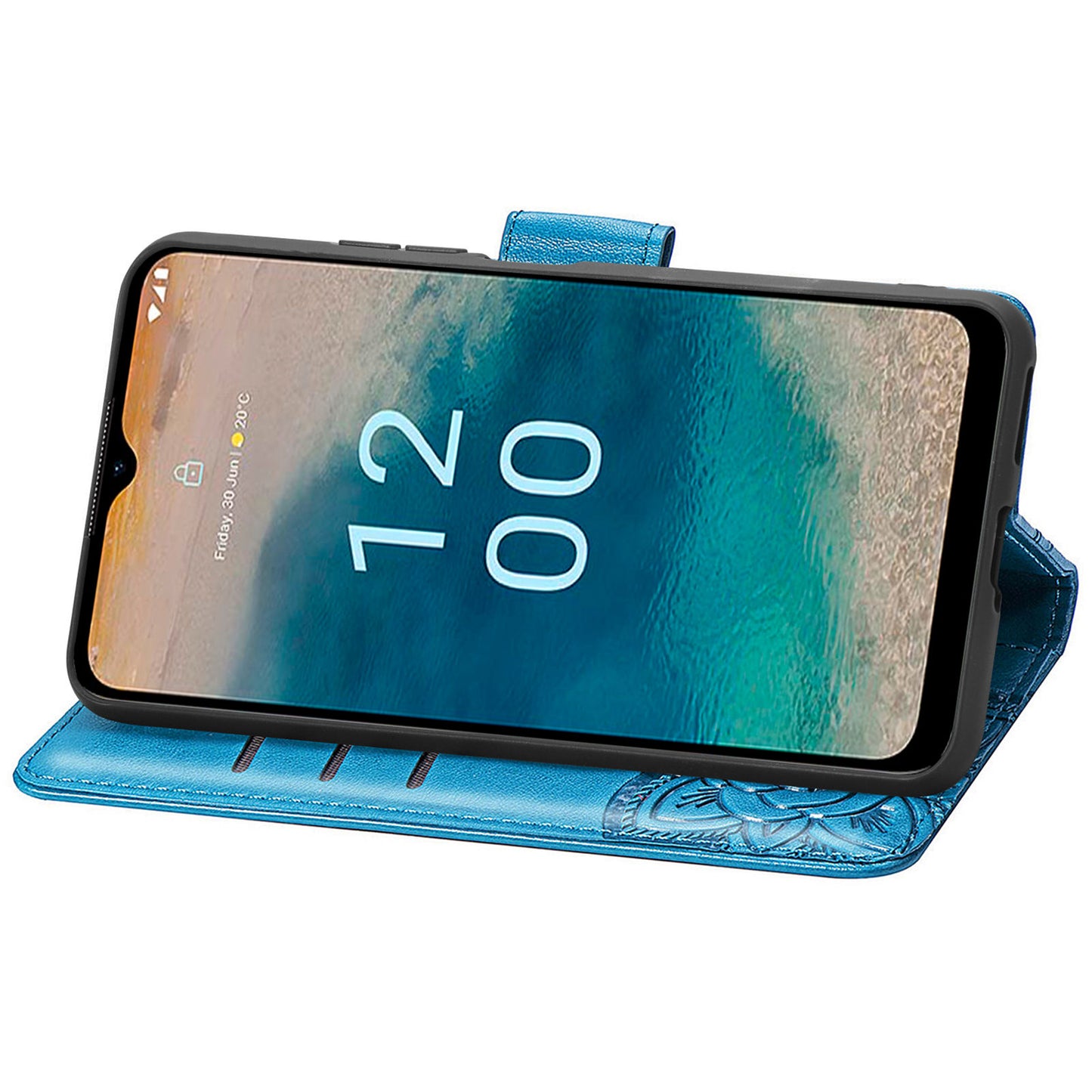 For Nokia G22 Wallet Flip Folio Cover PU Leather Stand Butterfly Imprinted Phone Case