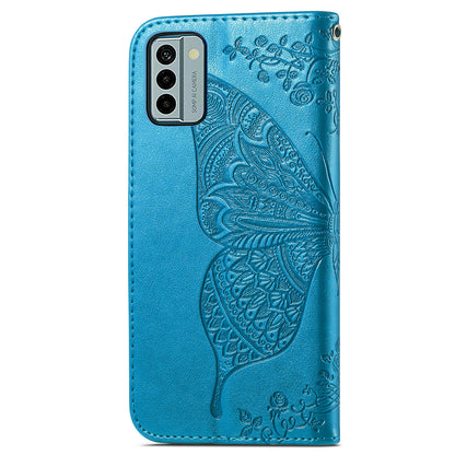 For Nokia G22 Wallet Flip Folio Cover PU Leather Stand Butterfly Imprinted Phone Case