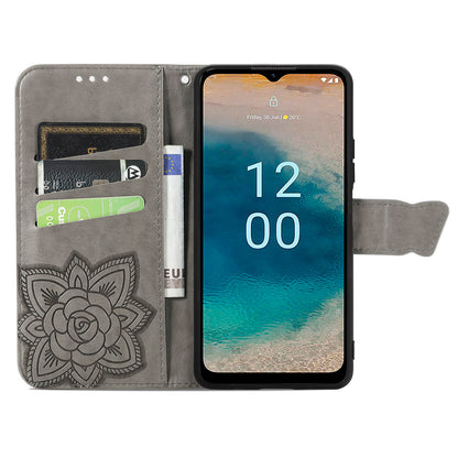 For Nokia G22 Wallet Flip Folio Cover PU Leather Stand Butterfly Imprinted Phone Case