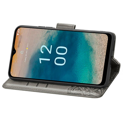For Nokia G22 Wallet Flip Folio Cover PU Leather Stand Butterfly Imprinted Phone Case