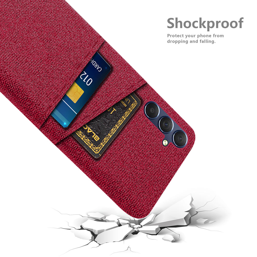 For Samsung Galaxy A24 4G Dual Card Slots Phone Case PC + Cloth Anti-drop Cover