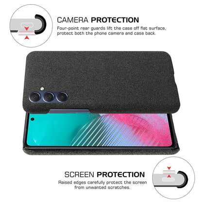 For Samsung Galaxy A24 4G Non-Slip Case Cloth+Hard PC Protective Guardian Phone Cover