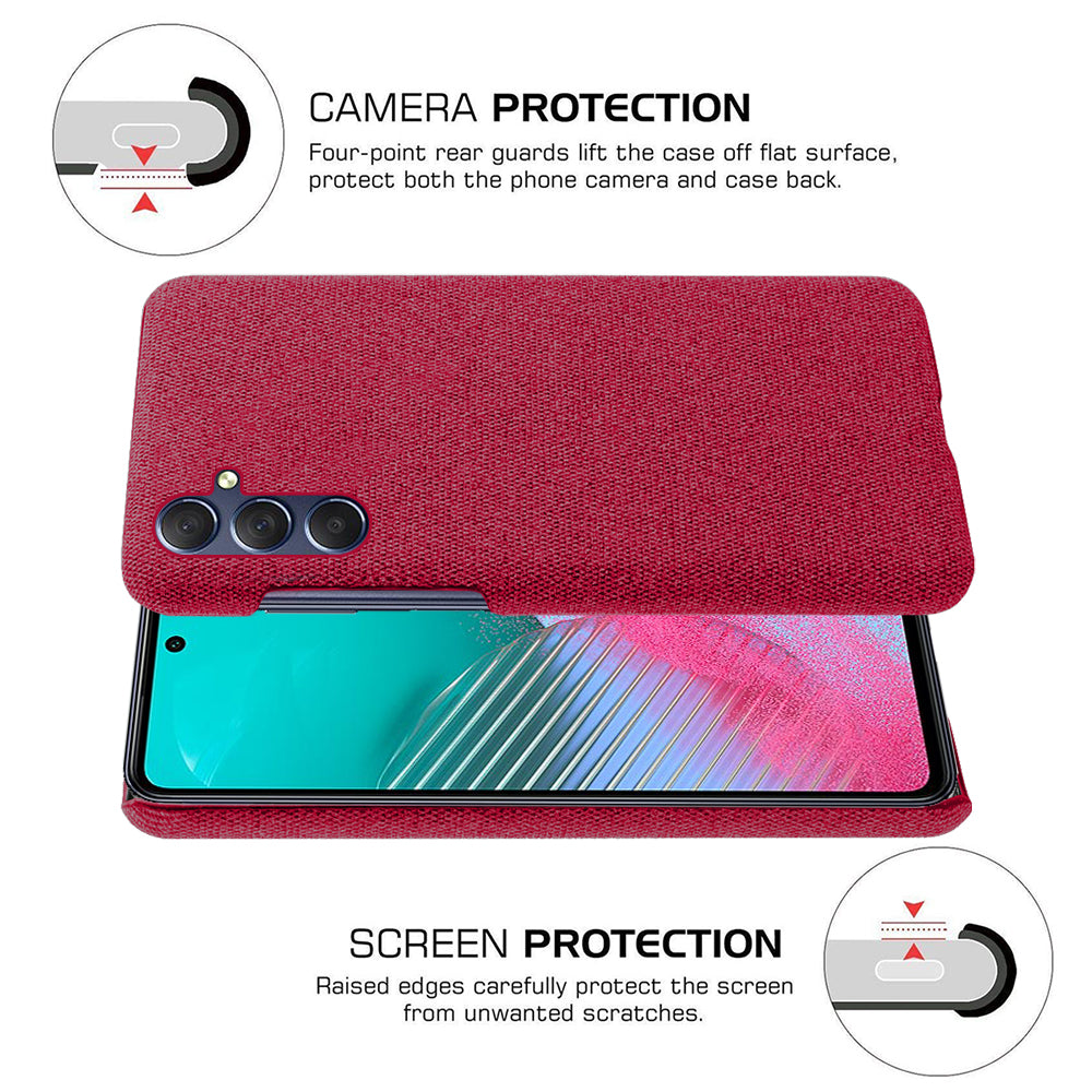For Samsung Galaxy A24 4G Non-Slip Case Cloth+Hard PC Protective Guardian Phone Cover