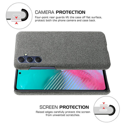For Samsung Galaxy A24 4G Non-Slip Case Cloth+Hard PC Protective Guardian Phone Cover