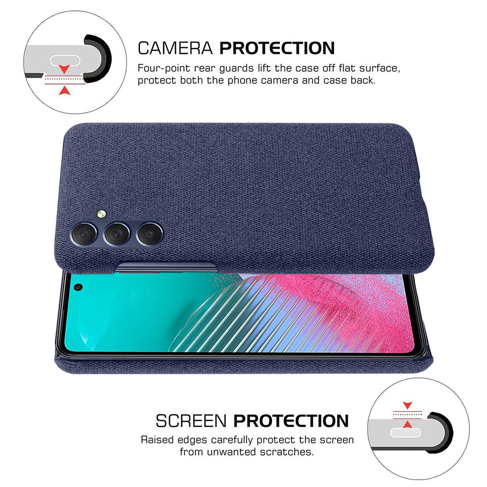 For Samsung Galaxy A24 4G Non-Slip Case Cloth+Hard PC Protective Guardian Phone Cover