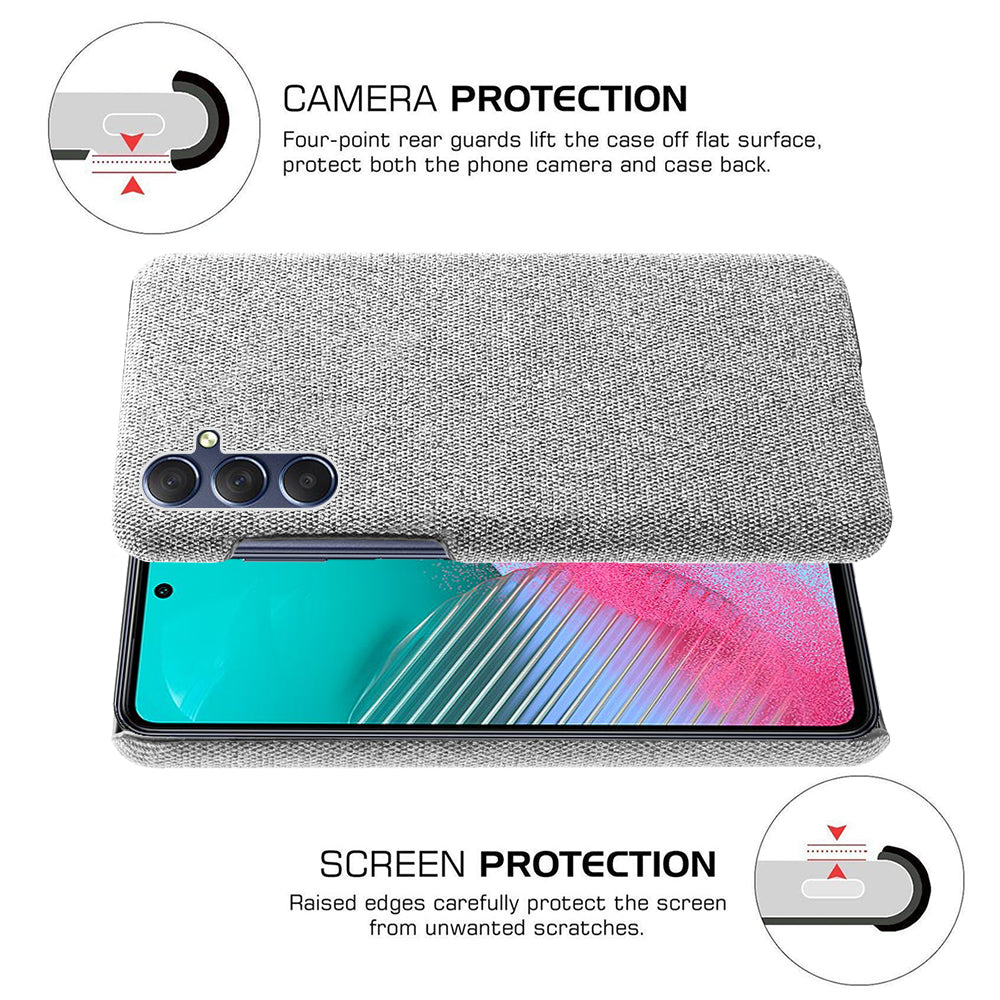 For Samsung Galaxy A24 4G Non-Slip Case Cloth+Hard PC Protective Guardian Phone Cover