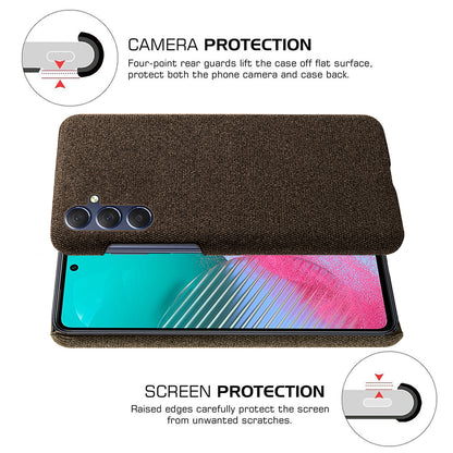 For Samsung Galaxy A24 4G Non-Slip Case Cloth+Hard PC Protective Guardian Phone Cover