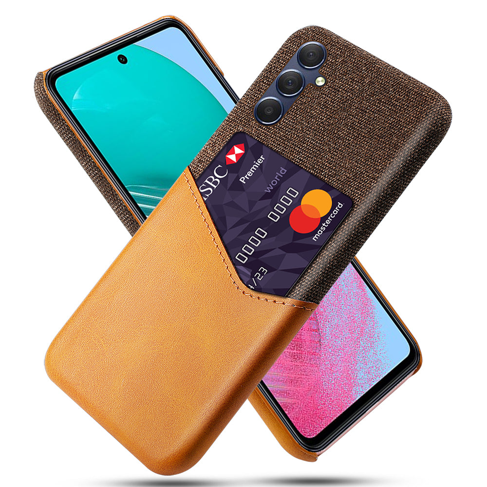 For Samsung Galaxy A24 4G Card Holder Phone Case Cloth Texture Leather Coated PC Back Cover