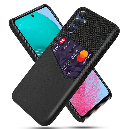 For Samsung Galaxy A24 4G Card Holder Phone Case Cloth Texture Leather Coated PC Back Cover