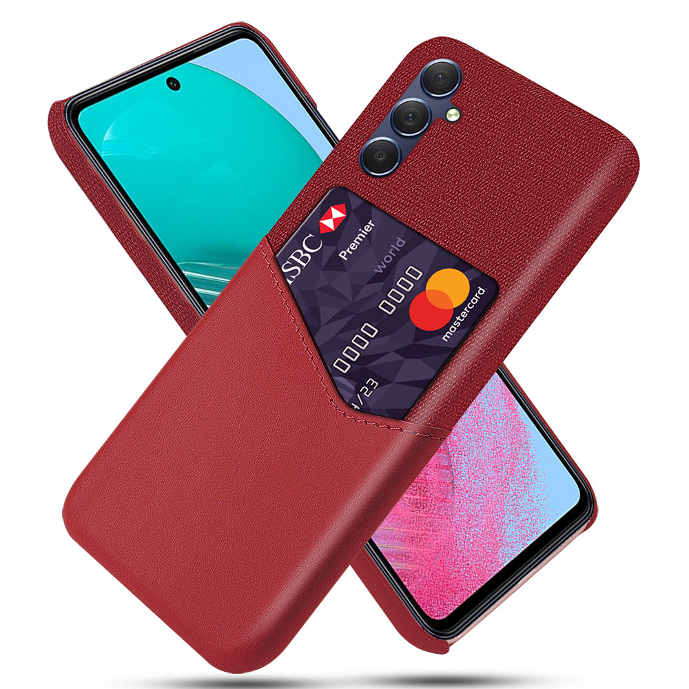 For Samsung Galaxy A24 4G Card Holder Phone Case Cloth Texture Leather Coated PC Back Cover