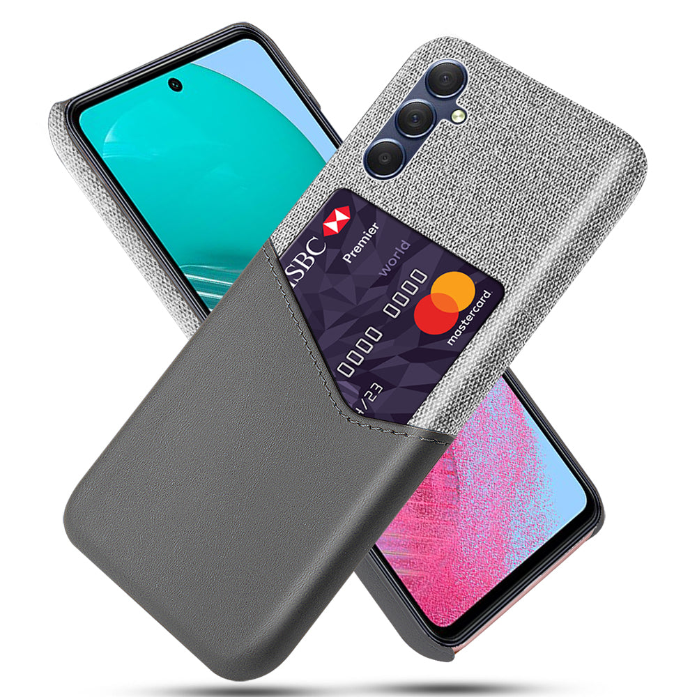 For Samsung Galaxy A24 4G Card Holder Phone Case Cloth Texture Leather Coated PC Back Cover