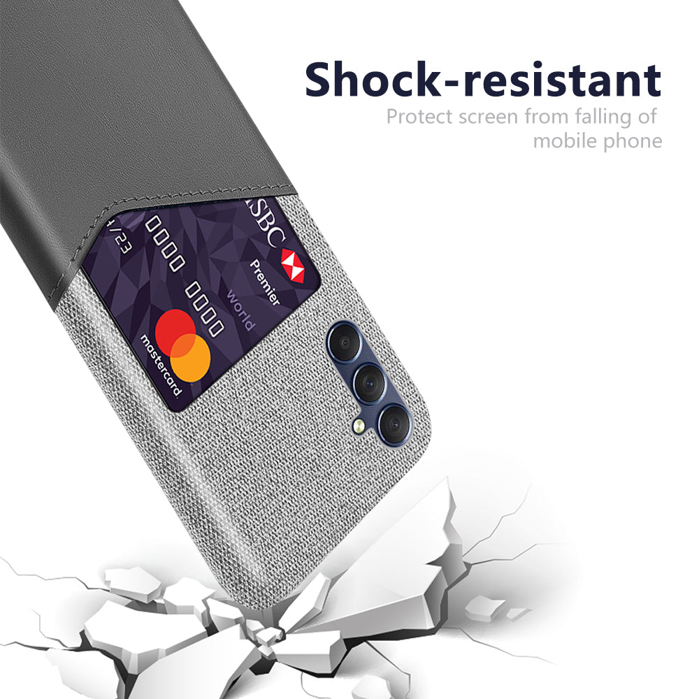 For Samsung Galaxy A24 4G Card Holder Phone Case Cloth Texture Leather Coated PC Back Cover