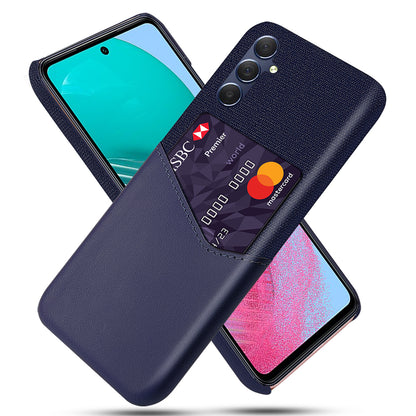 For Samsung Galaxy A24 4G Card Holder Phone Case Cloth Texture Leather Coated PC Back Cover