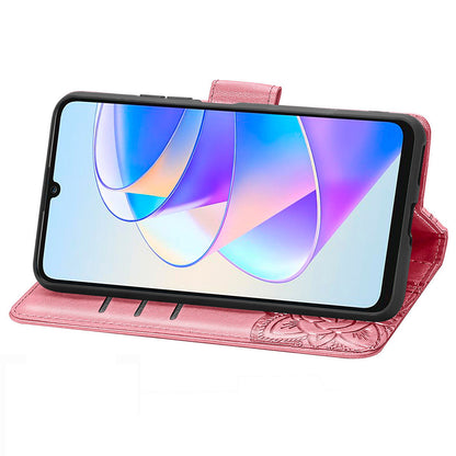 Wallet Phone Case for Honor X7a 4G / Play 40 Plus 5G , PU Leather Stand Butterfly Imprinted Cover