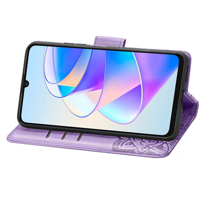 Wallet Phone Case for Honor X7a 4G / Play 40 Plus 5G , PU Leather Stand Butterfly Imprinted Cover