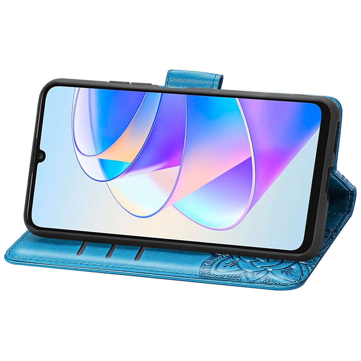 Wallet Phone Case for Honor X7a 4G / Play 40 Plus 5G , PU Leather Stand Butterfly Imprinted Cover