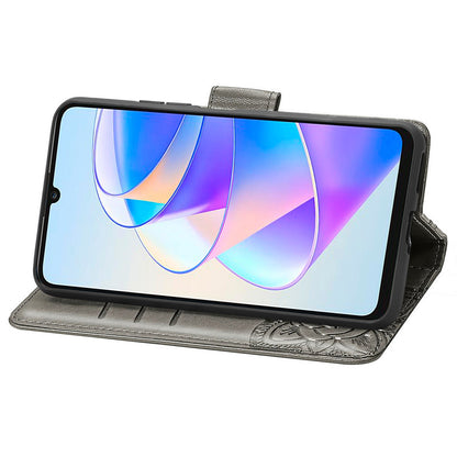 Wallet Phone Case for Honor X7a 4G / Play 40 Plus 5G , PU Leather Stand Butterfly Imprinted Cover