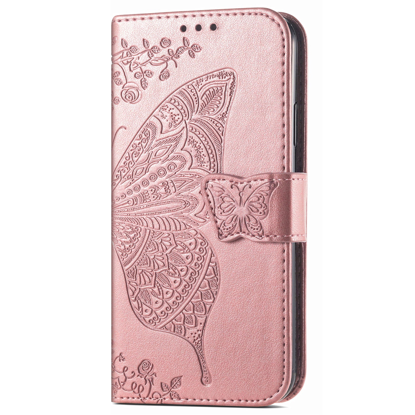 For Honor X8a 4G PU Leather Phone Case Stand Wallet Butterfly Imprinted Flip Cover