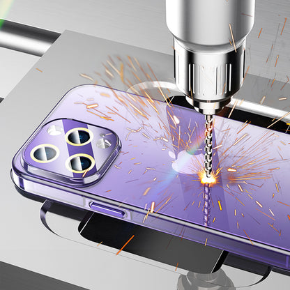 For iPhone 14 Pro Transparent Phone Cover TPU+PC Protective Case with Full Protection Camera Lens Protector