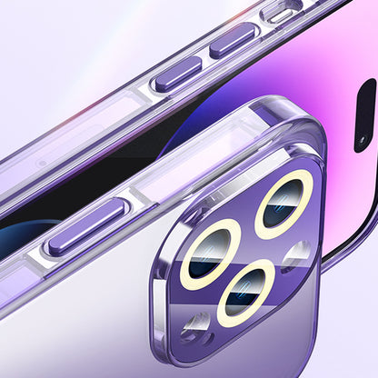 For iPhone 14 Pro Transparent Phone Cover TPU+PC Protective Case with Full Protection Camera Lens Protector