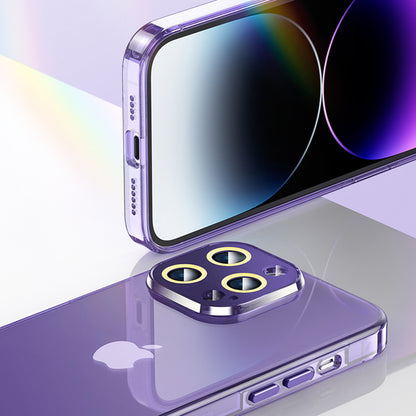 For iPhone 14 Pro Transparent Phone Cover TPU+PC Protective Case with Full Protection Camera Lens Protector