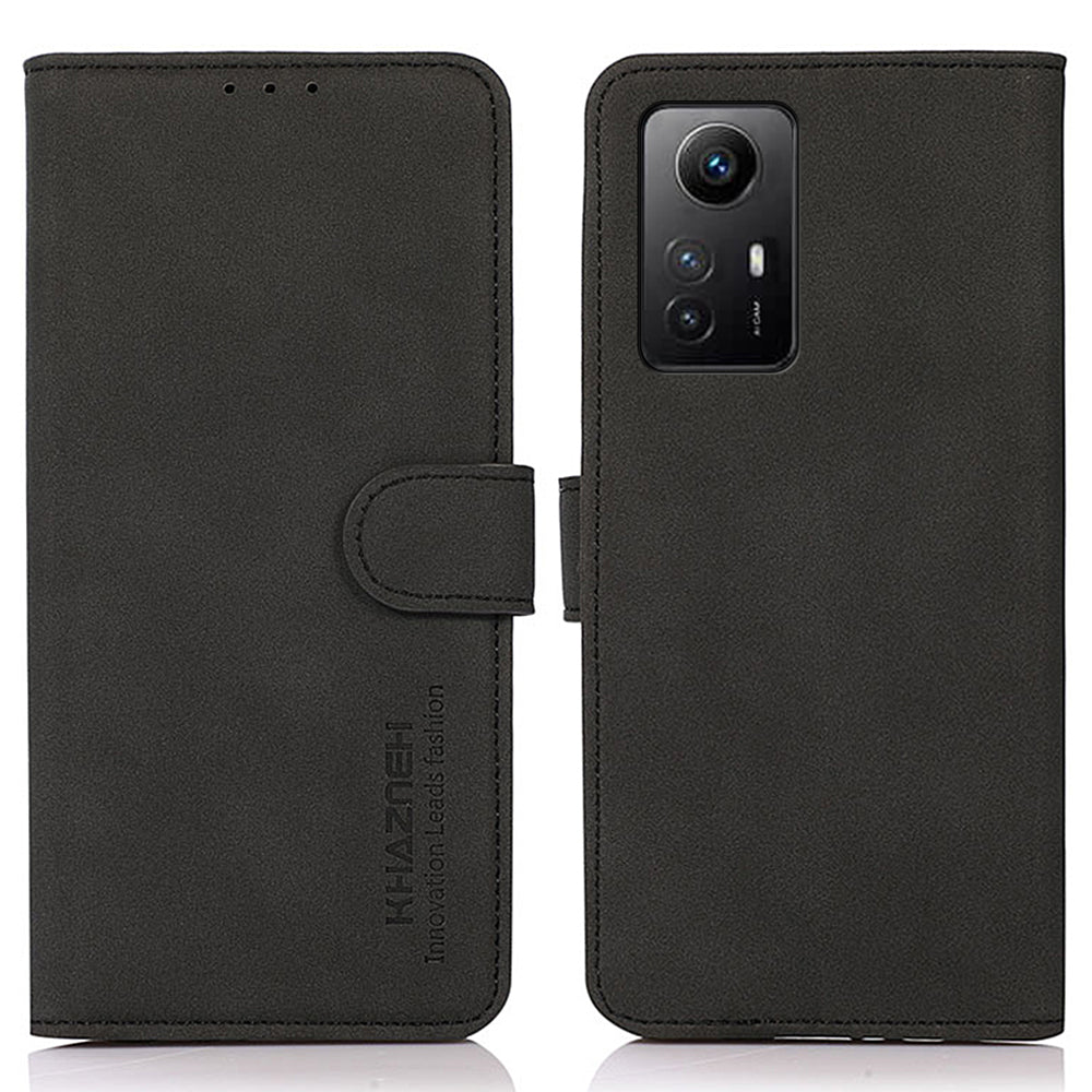 KHAZNEH Phone Case for Xiaomi Redmi Note 12S 4G Textured PU Leather Flip Wallet Stand Cover
