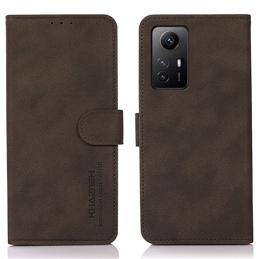 KHAZNEH Phone Case for Xiaomi Redmi Note 12S 4G Textured PU Leather Flip Wallet Stand Cover