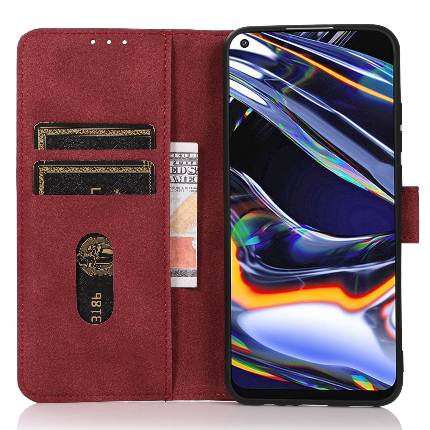 KHAZNEH Phone Case for Xiaomi Redmi Note 12S 4G Textured PU Leather Flip Wallet Stand Cover
