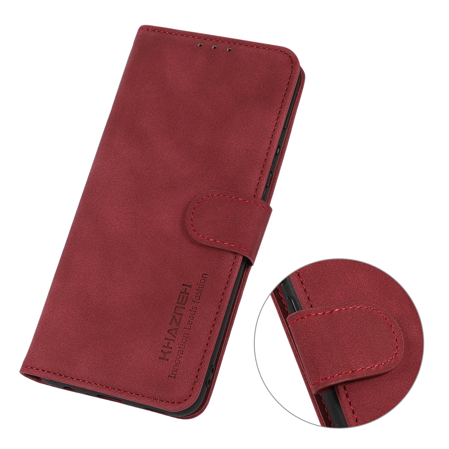 KHAZNEH Phone Case for Xiaomi Redmi Note 12S 4G Textured PU Leather Flip Wallet Stand Cover