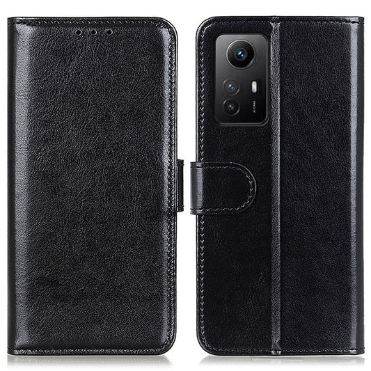Flip Wallet Case for Xiaomi Redmi Note 12S 4G Crazy Horse Texture PU Leather Stand Phone Cover