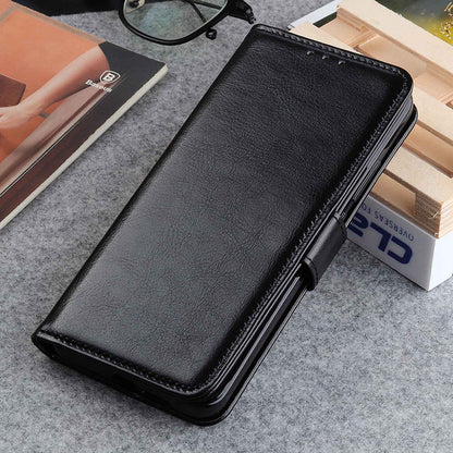 Flip Wallet Case for Xiaomi Redmi Note 12S 4G Crazy Horse Texture PU Leather Stand Phone Cover
