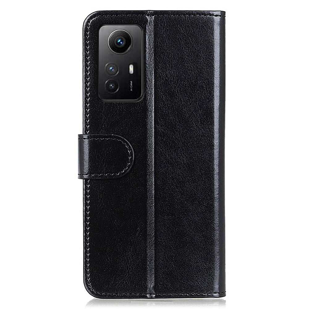 Flip Wallet Case for Xiaomi Redmi Note 12S 4G Crazy Horse Texture PU Leather Stand Phone Cover