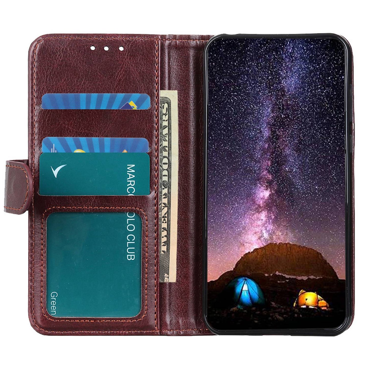 Flip Wallet Case for Xiaomi Redmi Note 12S 4G Crazy Horse Texture PU Leather Stand Phone Cover