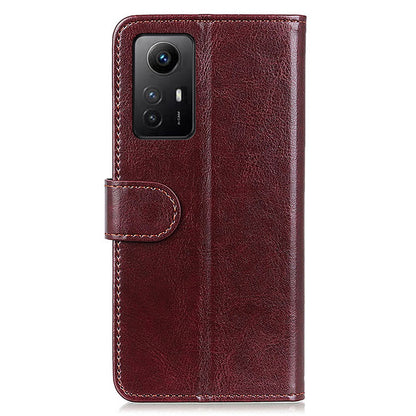 Flip Wallet Case for Xiaomi Redmi Note 12S 4G Crazy Horse Texture PU Leather Stand Phone Cover