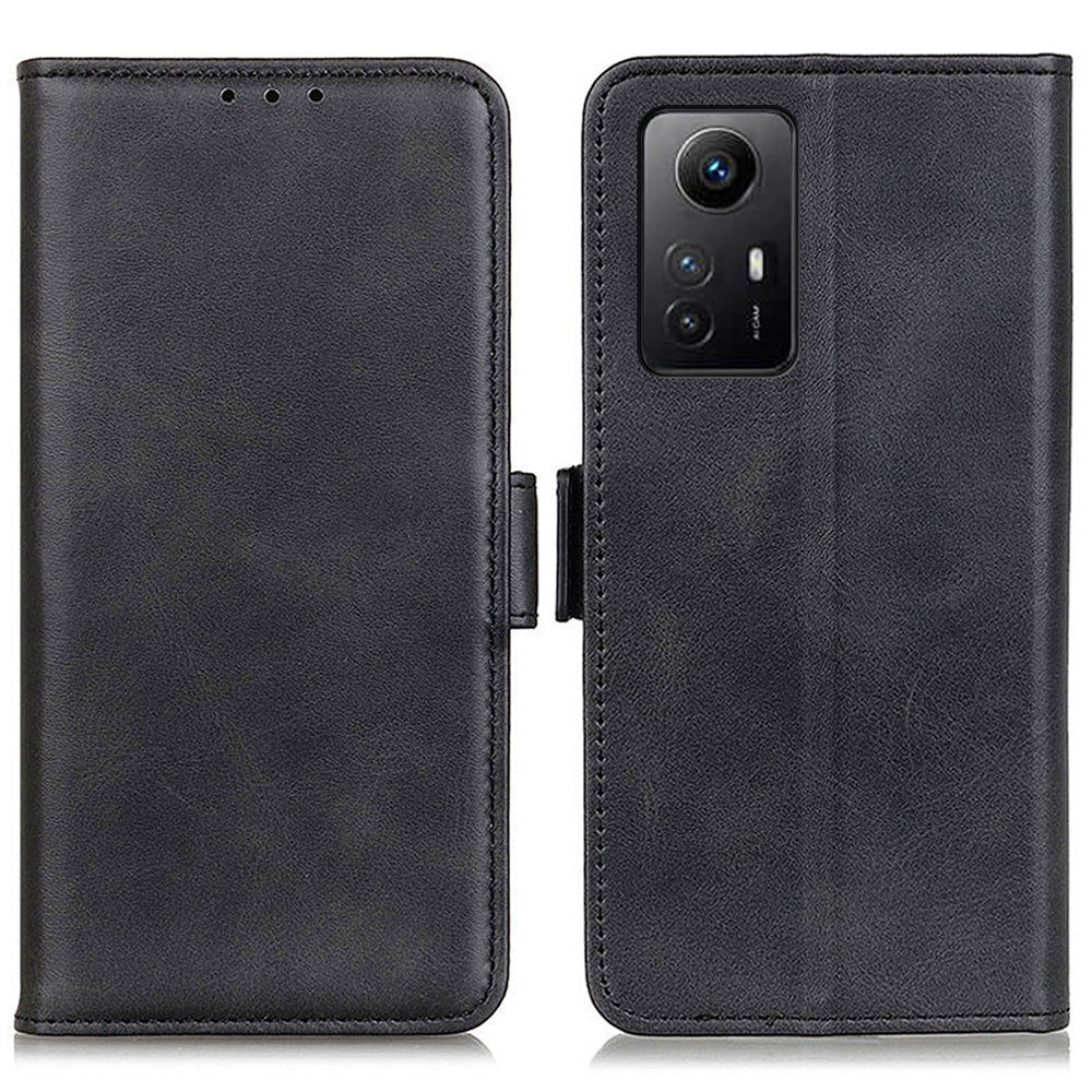 Anti-drop Cover for Xiaomi Redmi Note 12S 4G Phone Case Cowhide Texture PU Leather Wallet Stand Shell
