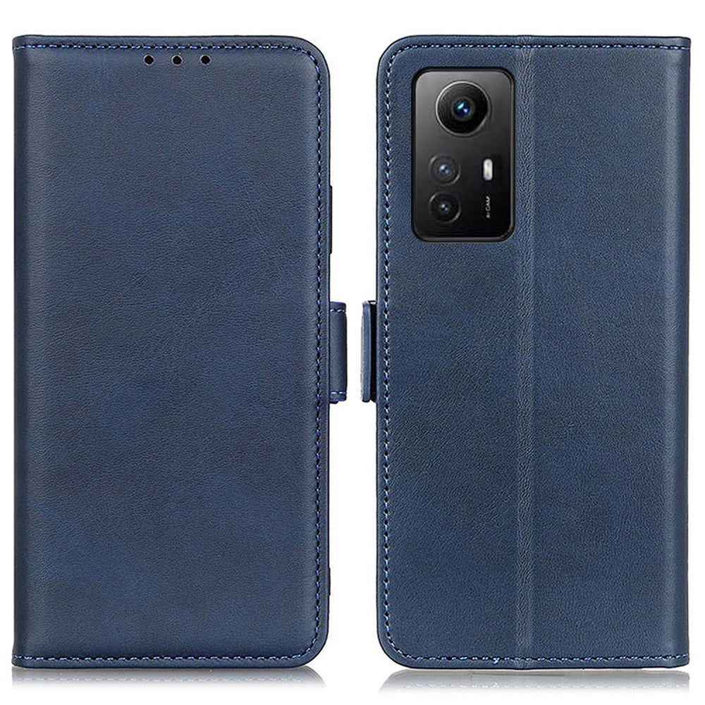 Anti-drop Cover for Xiaomi Redmi Note 12S 4G Phone Case Cowhide Texture PU Leather Wallet Stand Shell