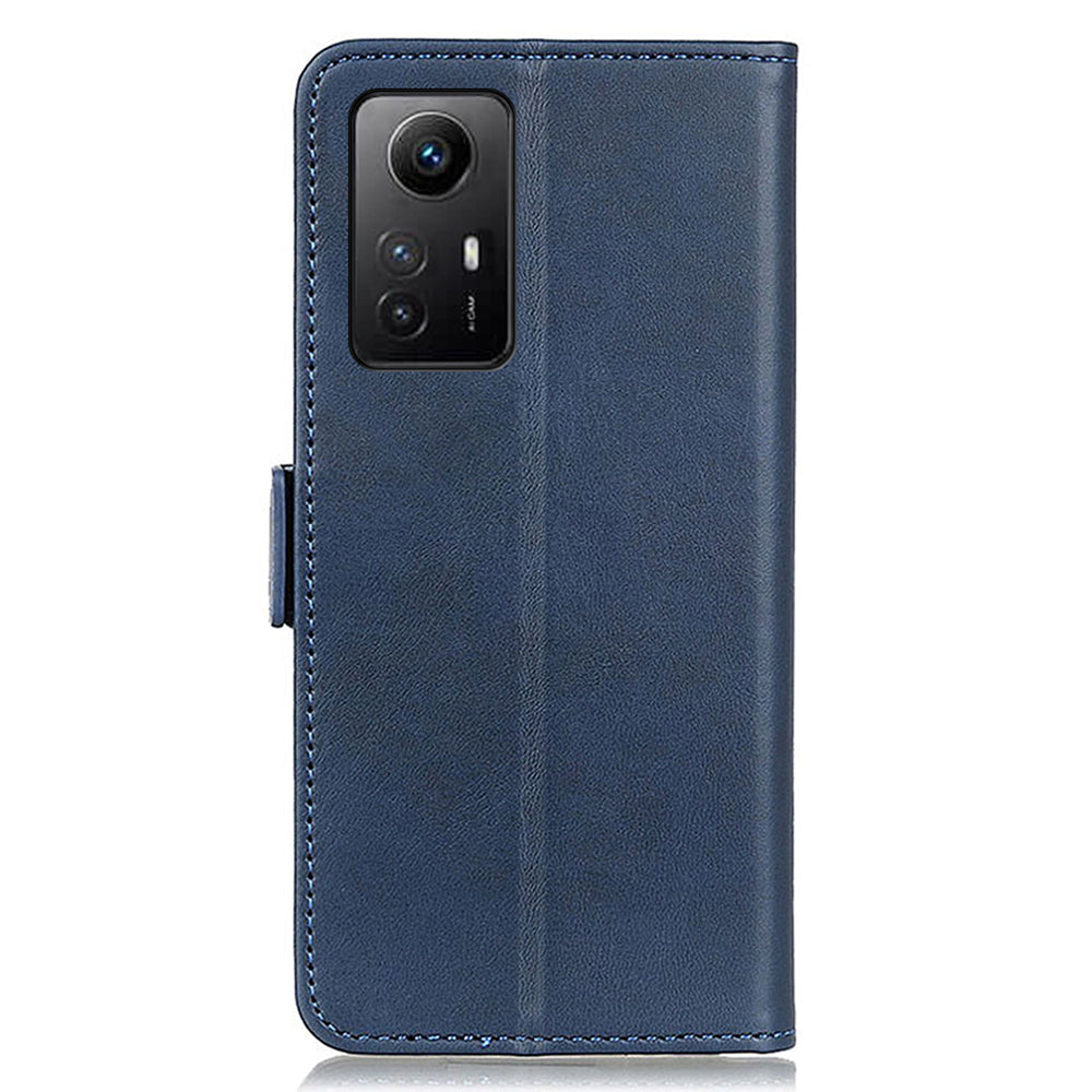Anti-drop Cover for Xiaomi Redmi Note 12S 4G Phone Case Cowhide Texture PU Leather Wallet Stand Shell