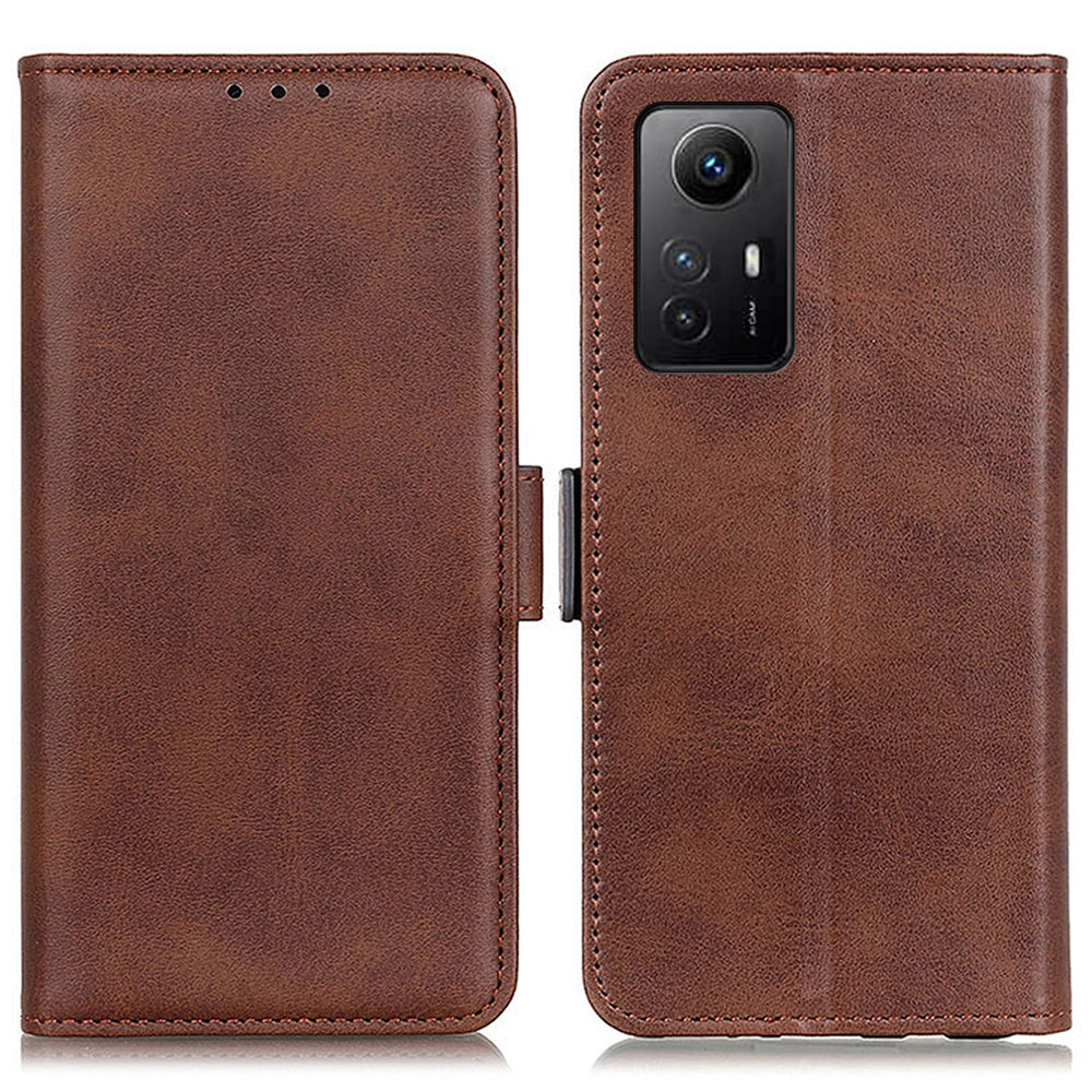 Anti-drop Cover for Xiaomi Redmi Note 12S 4G Phone Case Cowhide Texture PU Leather Wallet Stand Shell
