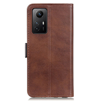 Anti-drop Cover for Xiaomi Redmi Note 12S 4G Phone Case Cowhide Texture PU Leather Wallet Stand Shell