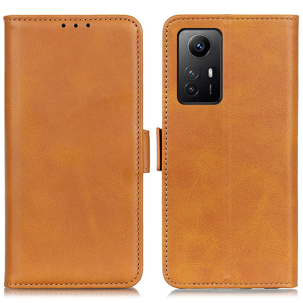 Anti-drop Cover for Xiaomi Redmi Note 12S 4G Phone Case Cowhide Texture PU Leather Wallet Stand Shell