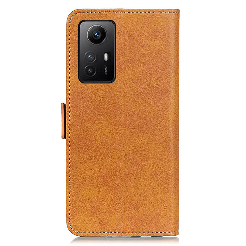 Anti-drop Cover for Xiaomi Redmi Note 12S 4G Phone Case Cowhide Texture PU Leather Wallet Stand Shell