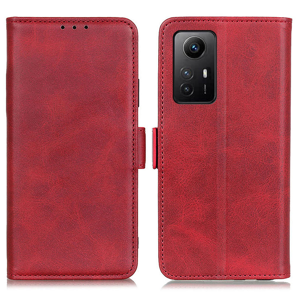 Anti-drop Cover for Xiaomi Redmi Note 12S 4G Phone Case Cowhide Texture PU Leather Wallet Stand Shell