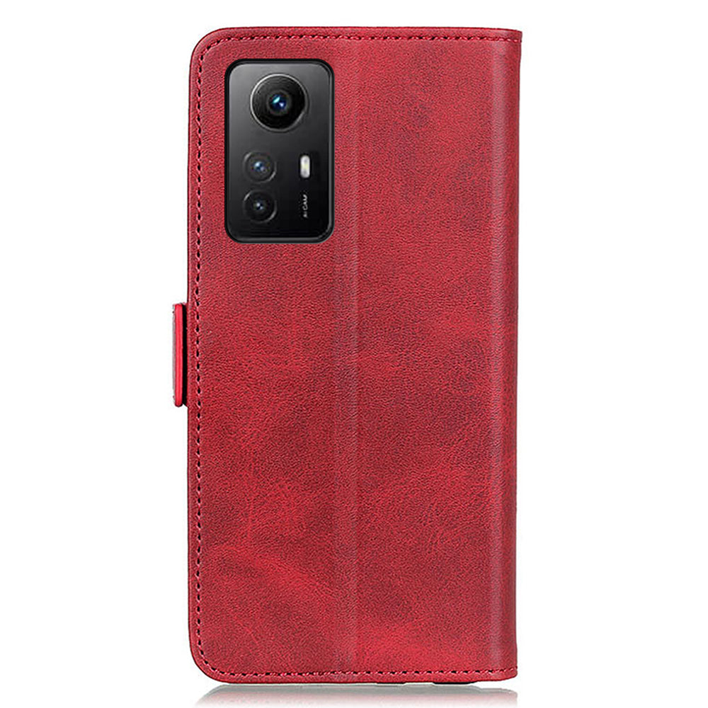 Anti-drop Cover for Xiaomi Redmi Note 12S 4G Phone Case Cowhide Texture PU Leather Wallet Stand Shell