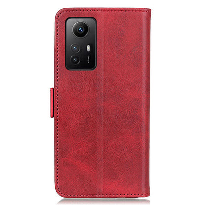Anti-drop Cover for Xiaomi Redmi Note 12S 4G Phone Case Cowhide Texture PU Leather Wallet Stand Shell